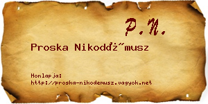 Proska Nikodémusz névjegykártya